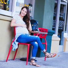 AG Jeans, Stripe Tee + Chambray Top